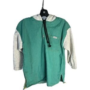 Vintage 90s Kids Hooded Button Shirt Urban Vntg Streetwear Imagine Boys 9-10